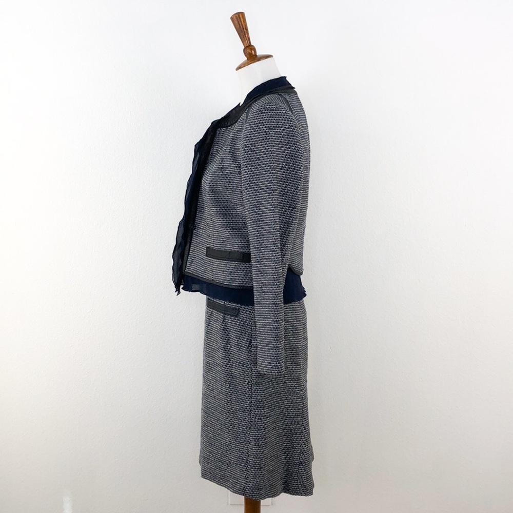 Etcetera Blue Tweed Like Skirt and Jacket Set - Picture 3 of 10